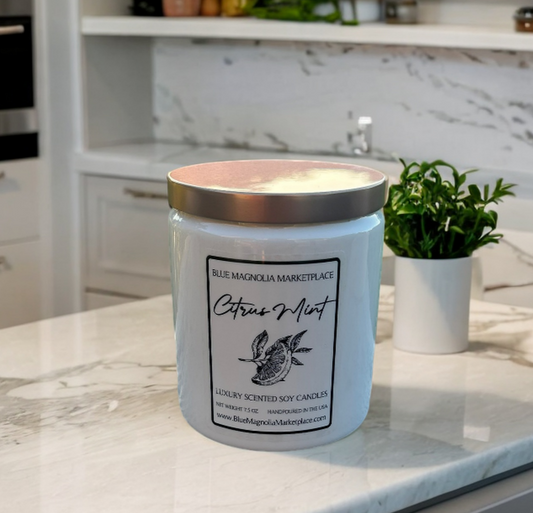Citrus Mint Candle- White Container