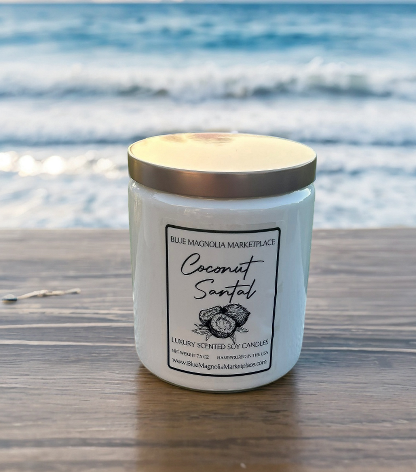 Coconut Santal Candle- Natural Clean-Burning Soy Candle