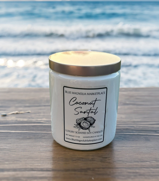 Coconut Santal Candle- White Container