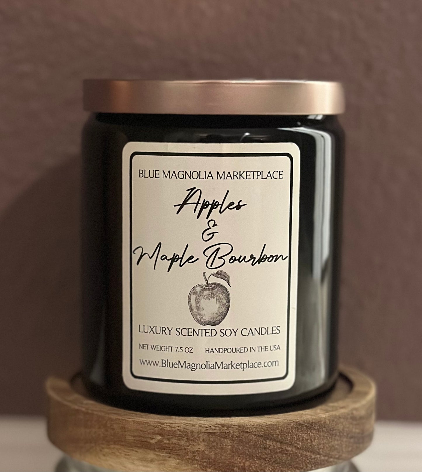 Apples & Maple Bourbon- Natural Clean-Burning Soy Candle