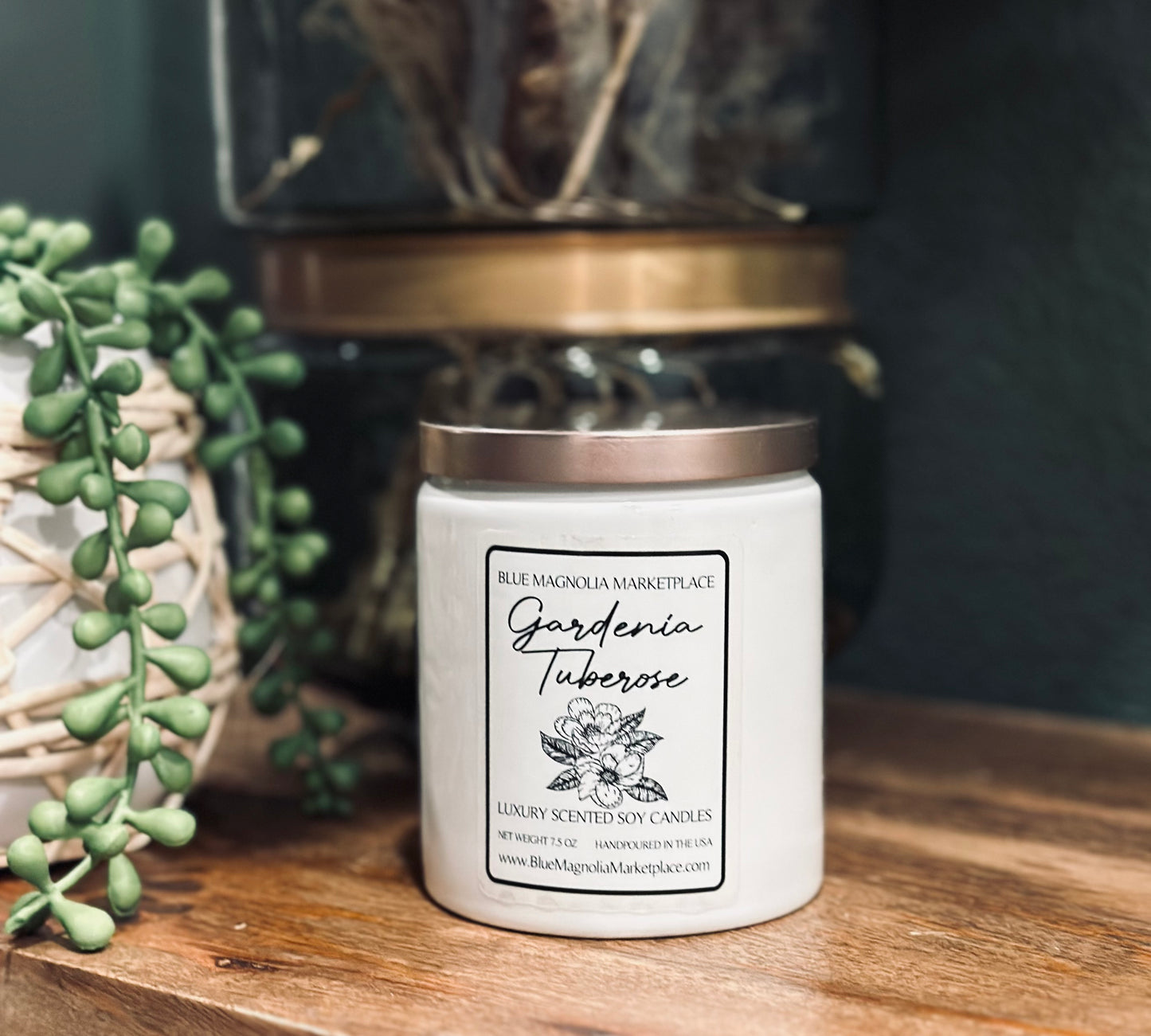 Gardenia Tuberose- Natural Clean-Burning Soy Candle