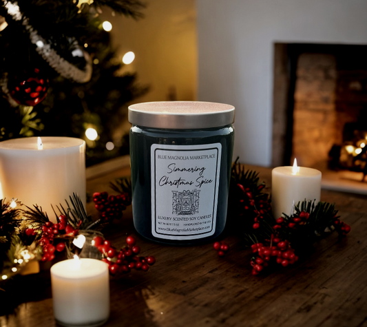 Simmering Christmas Spice Candle- Black Container